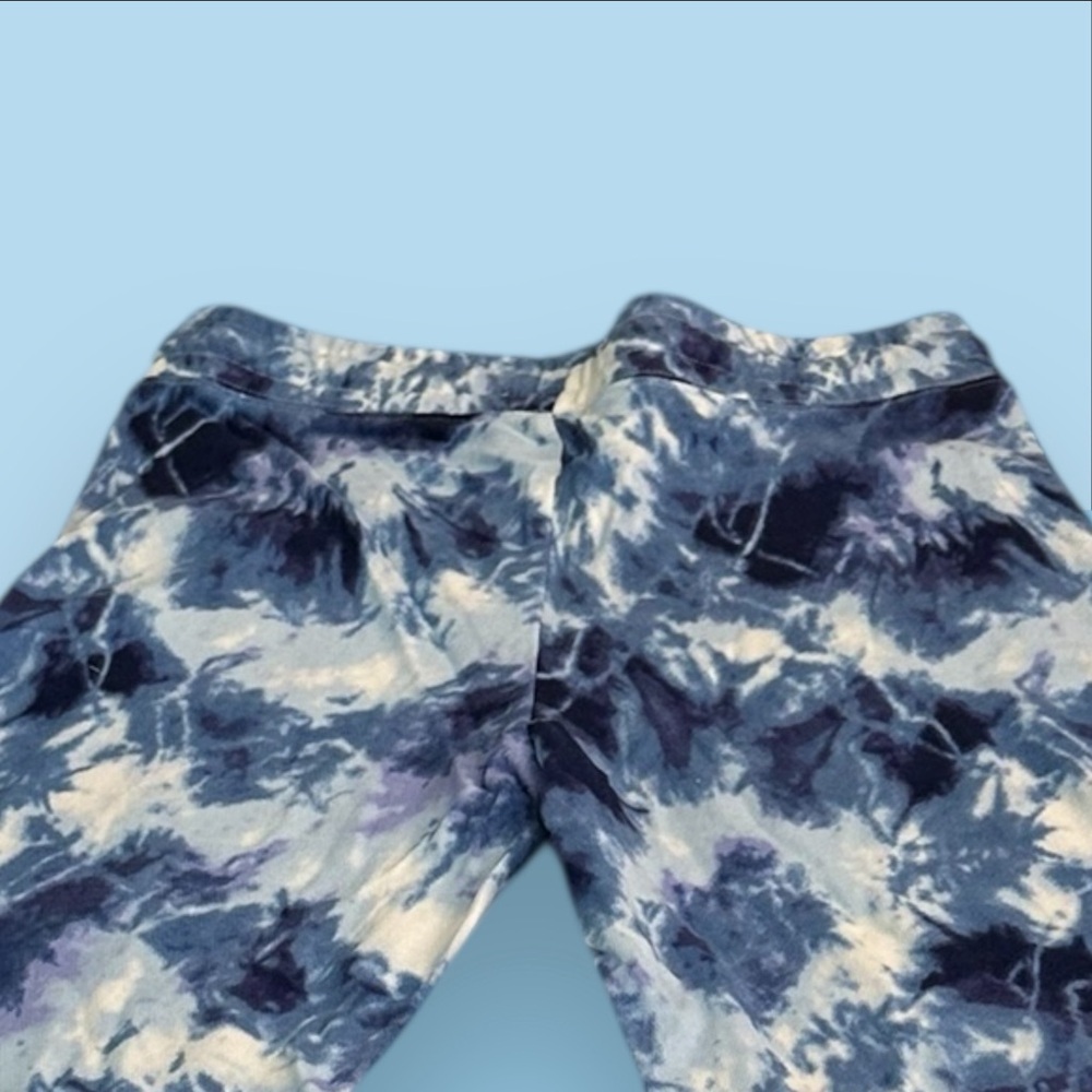 Old Navy Girls Size L 10-12 Jogger Sweatpants Pockets Drawstring Tie Dye Blue - Picture 6 of 7